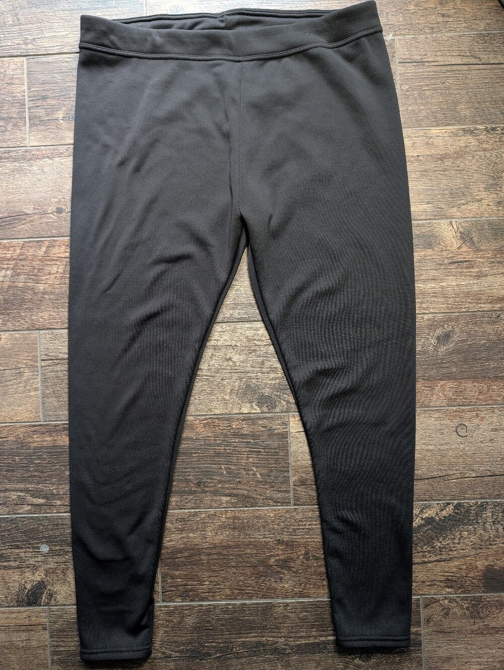 Fleece Lined Winter Warm Ankle Length Black Leggings Women's XL 16-18 New